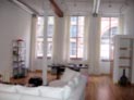 Linen draperies in large windows for  Manhattan Soho apartment, New York City