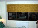 Flat roman shade with ribs for bedroom window in Manhattan, NYC