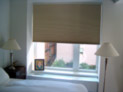 Blackout honeycomb shade for a bedroom window in a Manhattan apartment