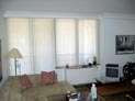 Luminette shades installed in two sections for window and a door in Manhattan, NY