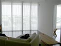 Luminette shades for sliding doors in living room