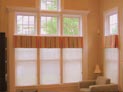 Silhouette shades with box pleated valances in New York