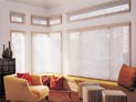 Hunter Douglas Silhouette shades, in L shaped window for living room
