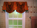 Empire valance for bathroom window in NYC