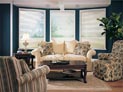 Hunter Douglas Trio shade for living room windows � cells of shade are opened