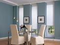 Hunter Douglas Trio shade for dining room windows � cells of shade are closed
