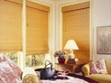 Hunter Douglas woven wood shades in bedroom