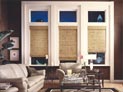 Hunter Douglas woven wood shades for living room windows