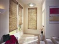 Woven wood shades for entrance